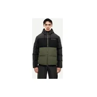 EA7 Athletic Colourblock Kapuzenjacke schwarz rein khaki grün - XXL