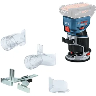 Bosch GKF 18V-8 Akku-Kantenfräse mit Spannzange, Parallelanschlag, 2x Saugadapter, Spanschutz