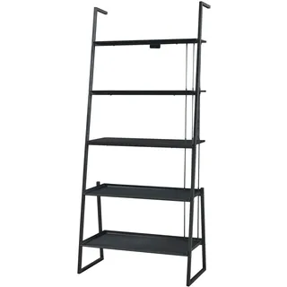[en.casa] Leiterregal Bücherregal 184 x 80 x 40 cm Schwarz
