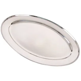 BURI Servierplatte Edelstahl Servierplatte 40cm Buffetplatte Serviertablett Partyplatte, Edelstahl