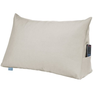 XDREAM Rückenkissen ergonomisches Keilkissen für Bett und Sofa, 1-tlg., als Kopfkissen oder Venenkissen verwendbar, mit praktischem Seitenfach beige