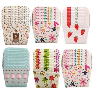 Starform 50 Stück Cupcake-Backförmchen, quadratisch, Einweg-Backformen, Muffinförmchen, Desserthalter für Brot, Muffins, Mini-Snack