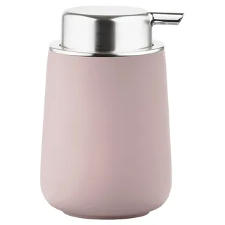 Zone Denmark Nova Seifenspender fürs Badezimmer, Spender aus Porzellan für Handseife/Flüssigseife, Durchm. 8 cm, Höhe 11,5 cm, Fassungsvermögen 250 ml, Rose