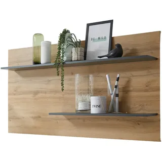 furn.design Wandpaneel Eiche Wotan grau Holzwerkstoff, Nachbildung,Eiche, Uni, Holz Optik, 155x80x20 cm Wohnzimmer, Regale, Wandregale