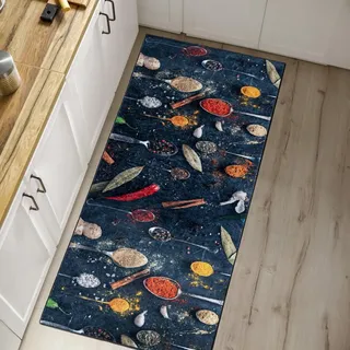 Mazovia Teppich Küche 80x200cm Grau Küchenmotiv Stilvoll rutschfest Elegant | Teppich für Wohnzimmer Schlafzimmer Esszimmer Büro Maschinenwaschbar Wetterfest Pflegeleicht Tierfreundlich Kurzflor Modern