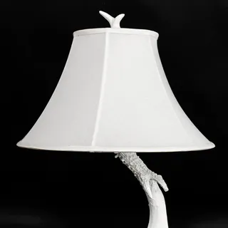 Licht-Erlebnisse Tischleuchte Geweih Optik Creme Weiß 1 St.