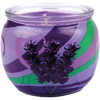 HS Candle Duftkerzen Motiv im Glas, lange Brenndauer und angenehmer Duft (Lavendel)