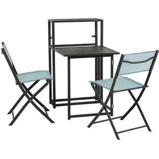 Svita Balkon-Set klappbar grau/blau