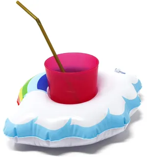 Oblique Unique® 5X Aufblasbarer Getränkehalter Trinkhalter Regenbogen Wolke Cup Holder Mini Pool Spielzeug Pool Party
