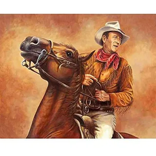 PPTRTYQ DIY Ölgemälde Malen nach Zahlen Erwachsene Kinder,Hübscher Cowboy und Pferd 40x50cm Handgemalte Geschenke Zahlenmalerei ab 5 Öl Wandkunst Haus Dekoration Spielzeug malen