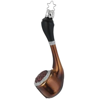 INGE-GLAS® Christbaumschmuck Pfeife, Gentlemen's Club, 13cm (1-tlg), mundgeblasen, handbemalt braun