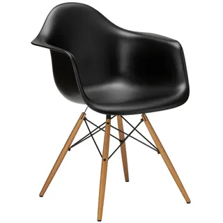 Vitra Stuhl Eames Plastic Armchair RE 63x83x59 cm tiefschwarz, Gestell: Ahorn, Designer Charles & Ray Eames