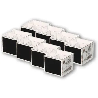 Kesper 66277 | Besteckbox mit Kreidetafel, 8er Pack Maße: 12 x 12 x 10 cm, Farbe: weiß
