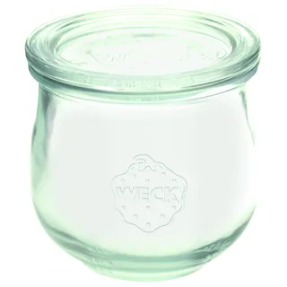 Weck Tulpenform-Glas 370 ml 6 St. mit 80 mm Glasdeckel + Silikondichtung + Klammern