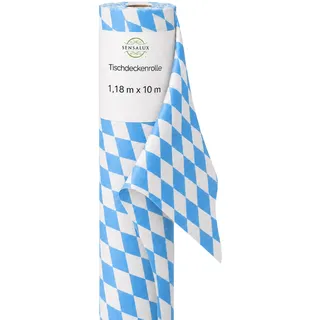 Sensalux Tischdeckenrolle Oktoberfest, Bayerische Raute, 118 cm x 10 m | bayrische Raute, Tischdeckenrolle, Tischläufer, Stehtischhusse und Tischdecke für Wiesn Party Festzelt
