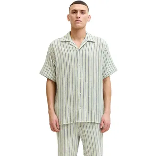 Jack & Jones Sommerhemd Coba Hellgrün gestreift-M