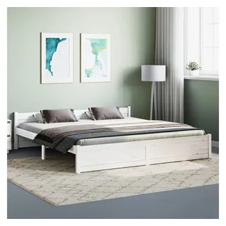 vidaXL Massivholzbett 180 x 200 cm Weiß