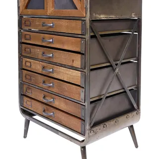 MCW Hochschrank F91 60 x 128 x 33 cm Braun/Schwarz
