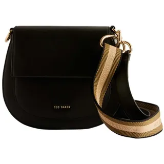 Ted Baker Umhängetasche Darcell Branded Webbing Satchel Cross Body, aus echtem Rindsleder schwarz