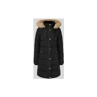 Daunenmantel mit Reißverschlusstaschen, Black, XS