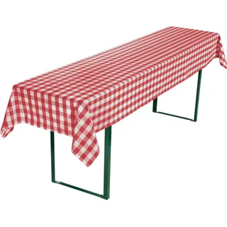 REDBEST Tischdecke Biertisch Tischdecke "Nashville", Baumwolle Karo/Landhaus rot 90 cm x 260 cm
