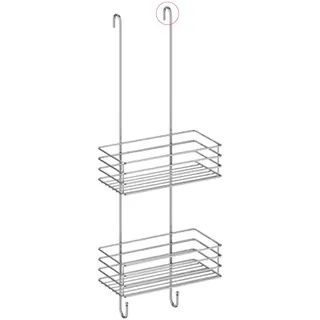 Smedbo Universal Duschkorb 25 cm, doppelt, mit 2 Haken, zum Einhängen, Accessoires, B1210, chrom