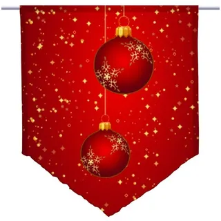 gardinen-for-life Scheibengardine Scheibenhänger spitz "red christmas", Voile 90 cm x 125 cm