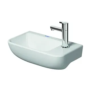 Duravit Me by Starck Waschtisch 0717403200 40 x 22 cm, Hahnloch rechts, ohne Überlauf, mit Hahnlochbank, 400 mm, Farbe: weiß seidenmatt