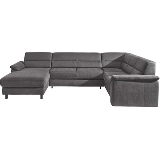 sit&more Wohnlandschaft, inklusive Boxspring/Federkern-Polsterung, wahlweise mit Bettfunktion grau