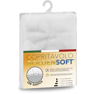 V.I.P. Very Important Pillow Molton Tischhusse Goldensoft weiß quadratisch 135 x 135 cm mit Gummizug