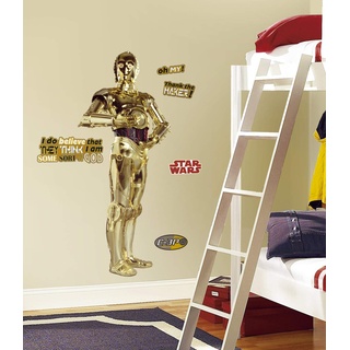 RoomMates RM - Star Wars C3PO Wandtattoo, PVC, bunt, 48 x 13 x 2.5 cm