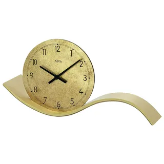 Tischuhr AMS, gold (goldfarben), Tischuhren, Quarzuhr, Wohnzimmer, Esszimmer, Made in Germany