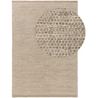 benuta pure Wollteppich Rocco Taupe 70x140 cm - Naturfaserteppich aus Wolle,