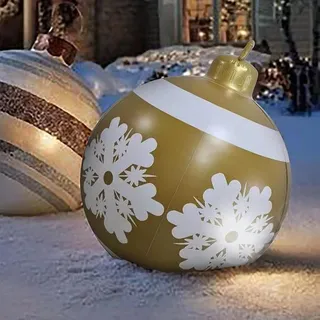 Andere Weihnachtsdekoration, 60 Cm Weihnachtskugel, Aufblasbare Weihnachtskugeln Aus Pvc Für Draußen, Personalisierte Weihnachtskugeln Für Garten, Hof, Haustürdekoration, Gold