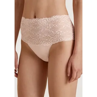 CALIDA Sensual Secrets Slip Damen, High-Waist, breiter, transparenter Spitzenbund - 36-38
