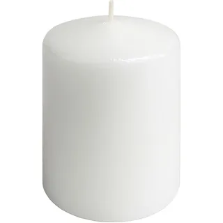 Stumpenkerze Weiss – Rustikale Wachs Kerze, Ø 6 x 8 cm – Lange Brenndauer für festliche Anlässe, Advent, Weihnachten oder stimmungsvolle Dekoration