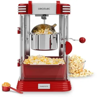 Cecotec Popcornmaschine Fun&Taste P'corn Classic. Popcorn-Maschine, 300 W, Retro-Design, 500 ml Edelstahltopf, Herausnehmbare Schale, Innenbeleuchtung, Dosierlöffel