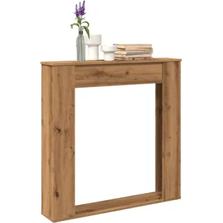 Gecheer Kaminkonsole Kaminumrandung, Dekorative Kaminsims für Wohnzimmer, Holzwerkstoff, 100x20x100 cm, Kompatibel mit LED-Flammen, Praktische Ablagefläche für Deko