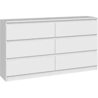 Cdf Kommode Malwa M6 140 Farbe: Weiß Schrank Für Dokumente, Kleinigkeiten Ideal Für Wohnzimmer, Schlafzimmer, Kinderzimmer, Jugendzimmer Und Büro 6 Geräumige Schubladen