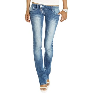 be styled Low-rise-Jeans ultra niedrige Damen Hüftjeans, gerade Hosen j99a 42