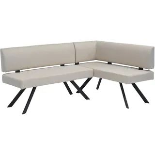 byLIVING Eckbank Toronto, in taupe, Gestell schwarz, L-Form langer Schenkel links, Küchenbank, Speisezimmerbank, Maße:... - 182 x 128, H 85 cm | Gr.: onesize