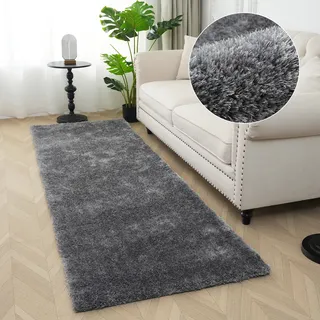 Bruno Banani Dana Hochflorteppich 67 x 250 cm Grau