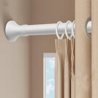 Teleskopstange Zum Klemmen 300 400 500cm Gardinenstange Ohne Bohren Für Gartenpavillon, Spannstange Zum Klemmen, Ø33mm Edelstahl Vorhangstange Klemmstange Türrahmen(Weiß,70-120CM)