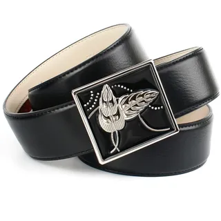 Anthoni Crown Damengürtel Leder schwarz 100