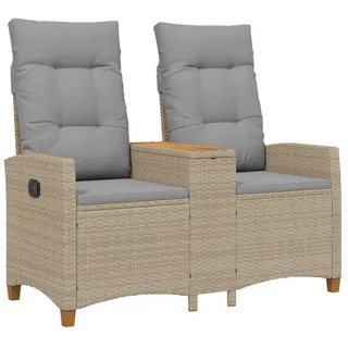 vidaXL Liegebank mit Tisch 126 x 65 x 112 cm Beige/Grau