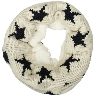 Caspar Modeschal SC476 warmer Damen XL Strick Kragenschal Schal Loop Schlauchschal mit Sternen beige