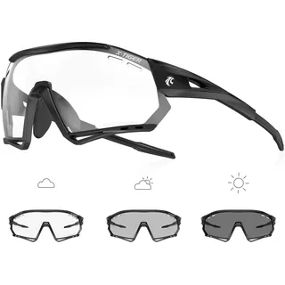 X-TIGER Fahrradbrille selbsttönend Sonnenbrille Herren Damen TR90 Rahmen UV400 Schutz Photochromatisch Sportsonnenbrille
