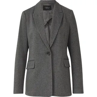 Antaillierter Blazer mit Nadelstreifen - grau - 46
