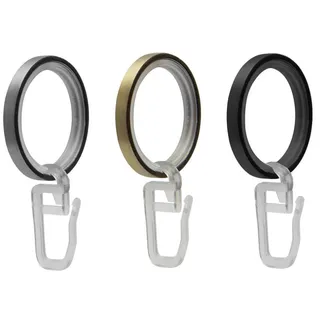 GARDUNA Vorhangstange FLACHRINGE 1-läufig Ø 16 mm 20 cm Messing-antik