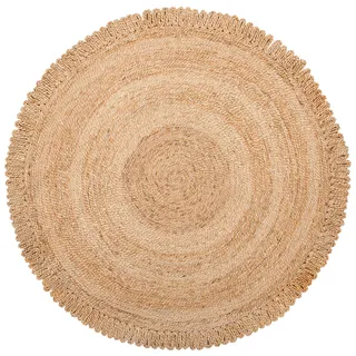 Beliani Erence Webteppich 140 x 140 cm Beige